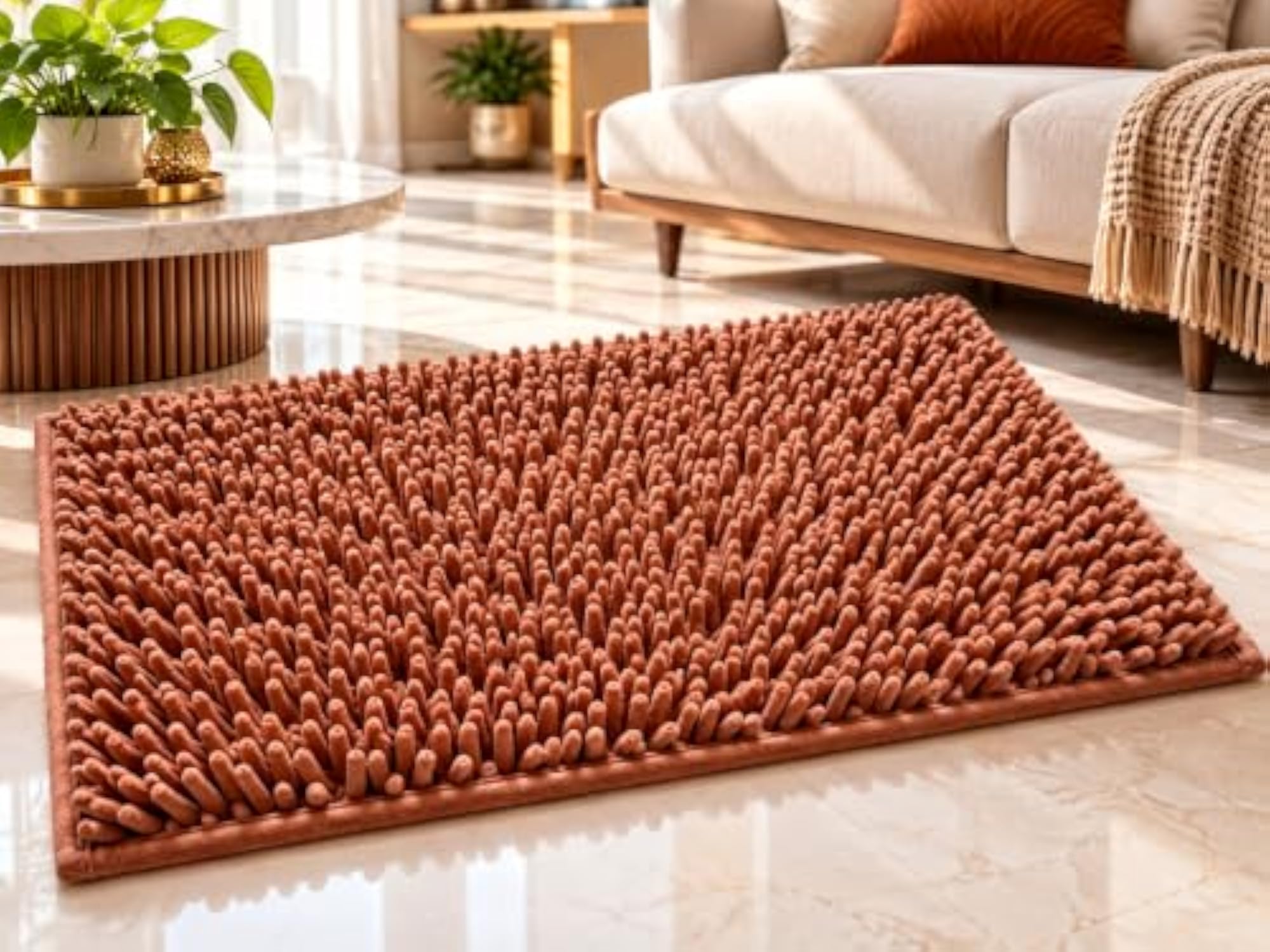 Luxury Chenille Doormat Plush Microfiber Floor Mat for Home