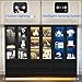 BROTTAR Display Cabinet with LED Lights, Curio Storage Cabinet with Acrylic Doors & 2 Drawers, 67