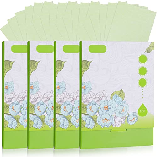 400 Sheets Oil Absorbing Tissues Oil Absorbing Paper Soft Oil Blotting Paper Sheets for Oily and Travel Supplies (Green)