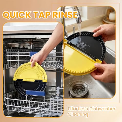 3-in-1 Tortilla-Siegelgerät (10+8+6 Zoll) Abnehmbares Tortilla-Siegelgerät | Auslaufsicheres Haifischzahn-Design | Spülmaschinenfest | Geeignet für Burritos, Pfannkuchen, Knödel (gelb-schwarz)