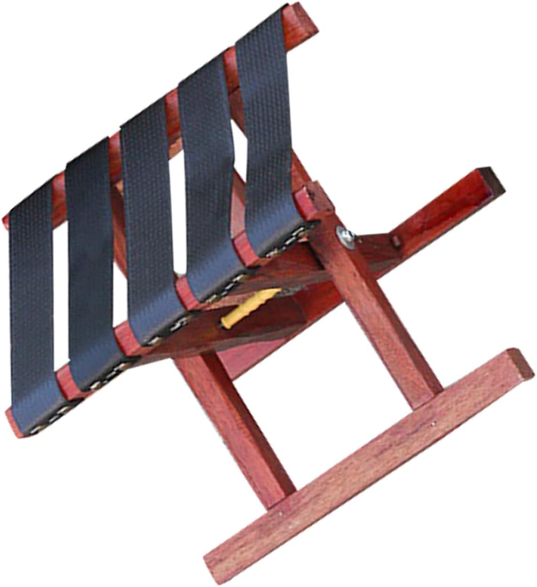Small Foldable Stool Portable Bench Lightweight Wooden Camping Foot Stool with Safety Strap 26cm Height Compact Folding Seat for Outdoor Fishing BBQ Home Use