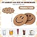 Whaline 4Pcs Smile Face Cork Coasters Cute Smile Round Coasters Farmhouse Heat-Resistant Cup Mats for Wooden Table Protection One Happy Dude Birthday Party Supplies