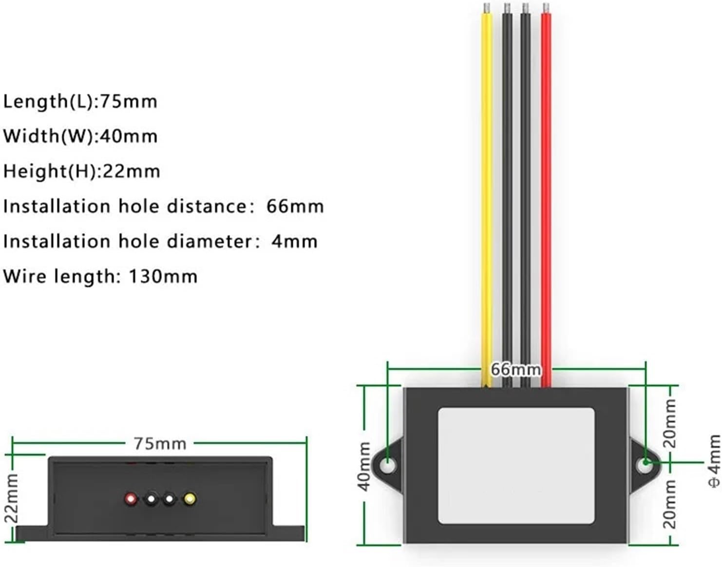 36V 48V 60V 72V 30-90V to 24V 5A 8A DC DC Converter Step Down Voltage Regulator Transformer Bus Truck Car Power Supply(8A)