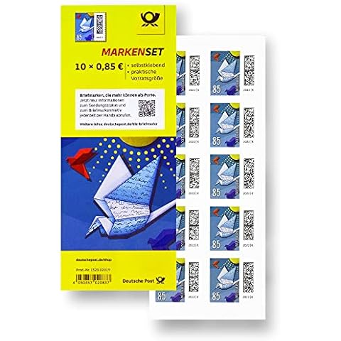 BestPlug Deutsche Post Packung mit 10 selbstklebenden Briefmarken mit Schrifttauben-Motiv Cover