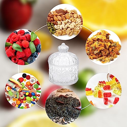 2 Stück Bonbonglas mit Deckel, Transparente Candy Bar Gläser Lebensmittelechter luftdicht Glasbehälter für Süßigkeiten Schokolade Bohnen Kekse