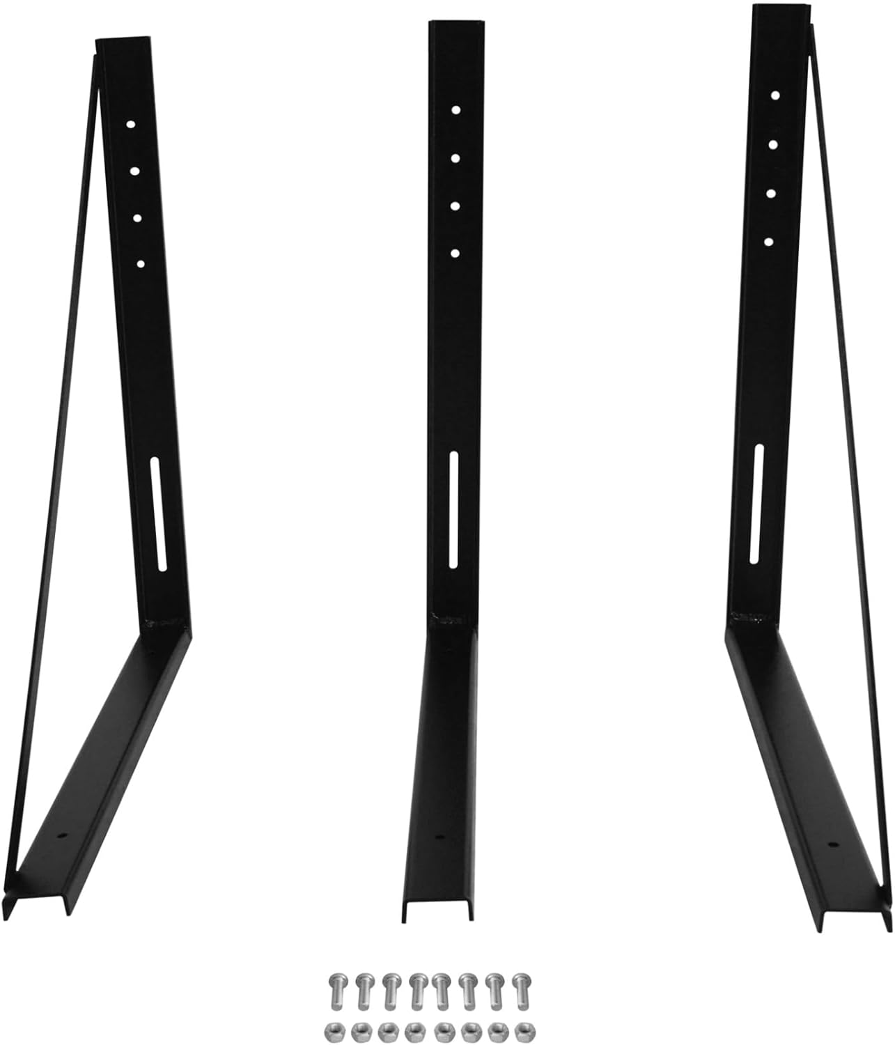 18"x18" heavy duty chasis truck toolbox kit de montaje - soporte de acero soldado universal para remolques - 3 juegos (incluye tornillos y tuercas)(24"x24"(Set of 3))