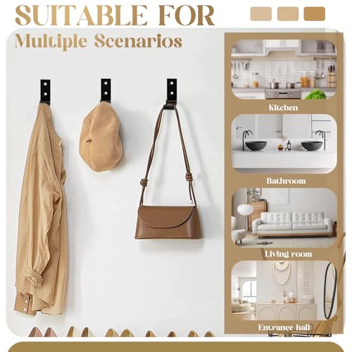 KXVXXV 9 Stück 5cm Kleiderhaken Klappbare Garderobenhaken aus Aluminium, Klapphaken Garderobe 90°Wandhaken Klappbare Kleiderhaken Wand Wandhaken zum Schrauben Schwarz