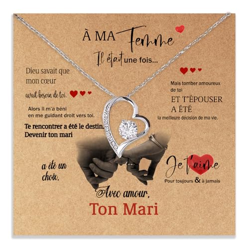 Collier femme pendentif anniversaire de mariage et bijoux pour elle
