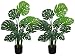 Bluecho Set of 2 Artificial Monstera Deliciosa Plant 43" Fake Tropical Palm Tree, Faux Swiss Cheese Plant for Home Garden Office Store Decoration, 11 Leaves