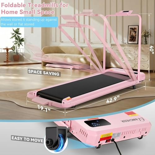 Image of ANCHEER Walking Pad with Incline - Under Desk Treadmill with Handle Bar