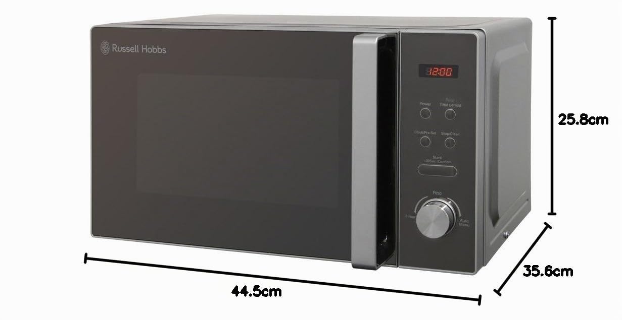 Russell Hobbs RHM2076S Microonde Compatto Autonomo, 800 W, 20 Litri, Argento