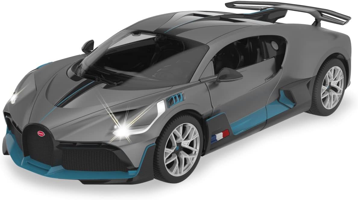 JAMARA 403131 Bugatti Divo 1:14 2.4 GHz, 11 km/h, Original Painting, Detailed Interior, LED Driving Light, Doors can be Opened manually, Gray, One Size