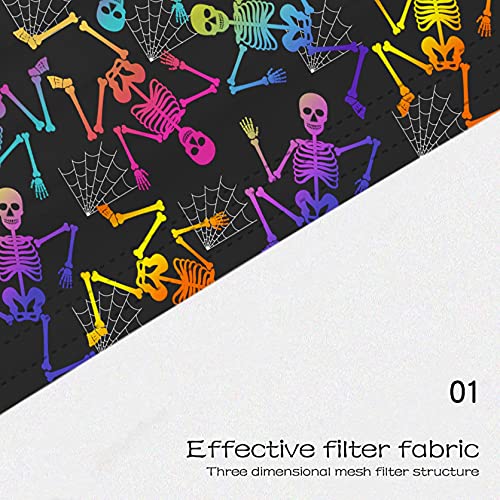 50Pc Halloween Disposable Face Mask For Adults With Designs Cute Colorful Printed Paper Masks Full Face Cover Protections (K) #TOP3