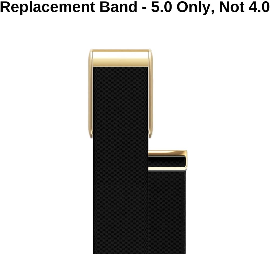 Bands Fit Whoop 5.0 and MG Compatible SuperKnit Luxe Replacement Wrist Band, NOT for 4.0, Luxurious | Precious Metal | Ultra-Soft | High Performance, Premium Quality, Comfortable, Breathable & Durable (Black and Gold, Whoop One/Peak)