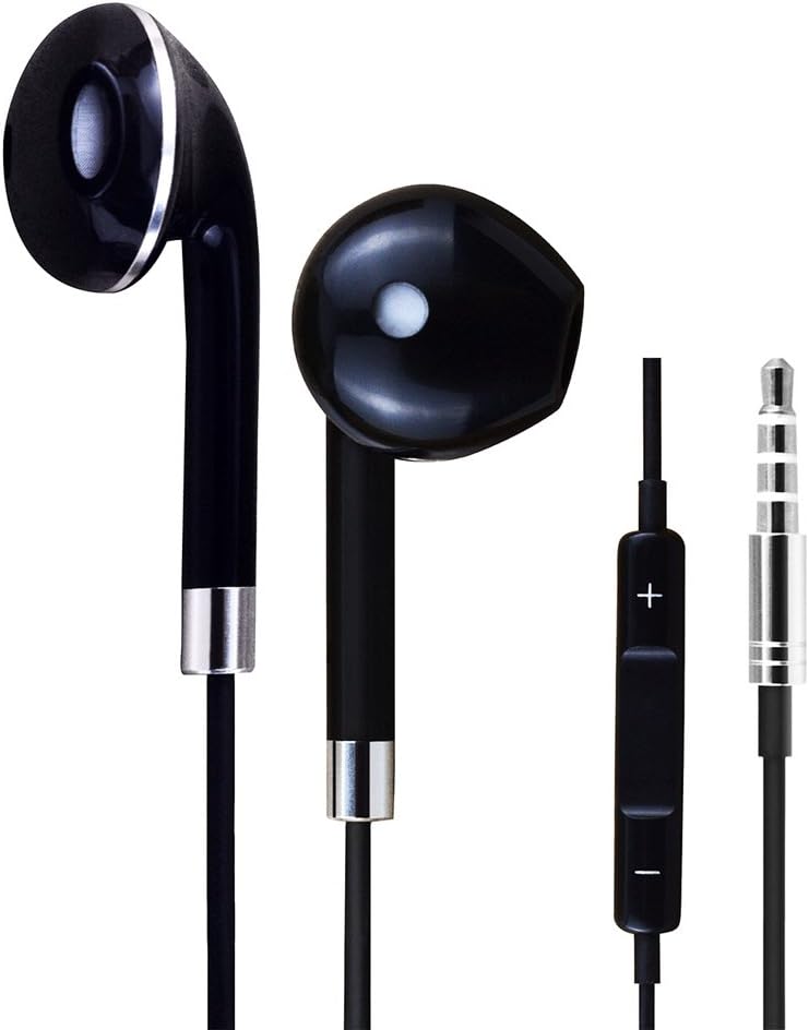 Ausche In-Ear Earphones With Mic Headphones With Volume Control For iPhone,iPod,Andorid,PC Black