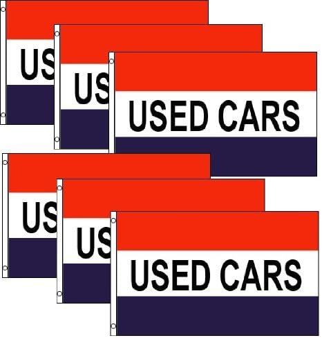 Pack de 6 banderas de coches usados de 29.5 x 49.2ft de poli