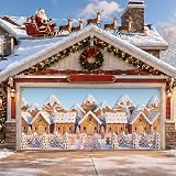 Copertura per porta del garage con scena invernale del villaggio di pan di