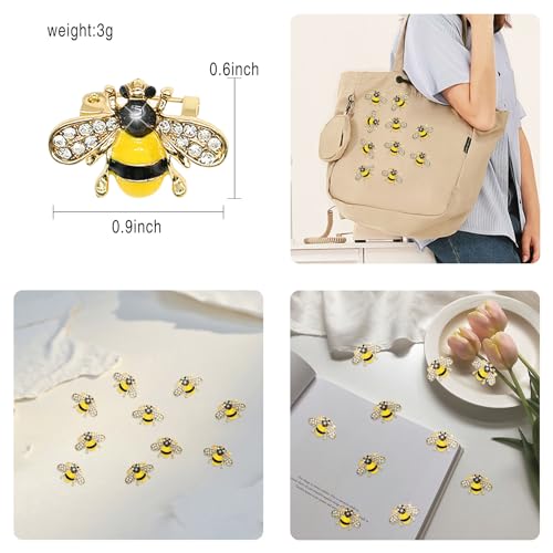 10 Pack Rhinestone Bee Brooches Pins Set Cute Enamel Crystal Animal Lapel Pin Brooch Badges Jewelry Set for Women Clothing Bags Backpacks Hat3