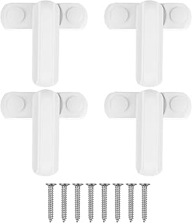ASelected 4pcs Sash Blocker Window Jammer Zinc Cast Alloy Extra Security Locks for UPVC/PVC Door/Window Restrictor Lock Home Security(White)