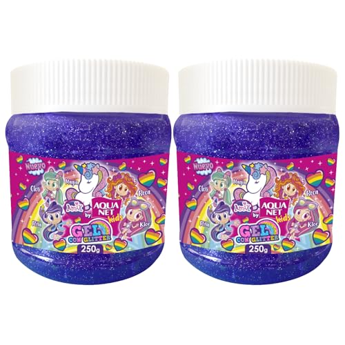 Five Brothers Products Aqua Net Kids Hair Gel with Glitter 8.8 oz Each Pack of 2