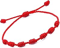 PHITECUS 7 Knot Evil Eye Protection Bracelet - Adjustable Red String Talisman for Good Luck, Prosperity & Success - Unisex Cotton Cord for Men, Women, Kids