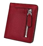 BIG SALE-AINIMOER RFID Blocking Women's Leather Clutch Wallet Card Case Purse with Zipper Pocket(Wine)