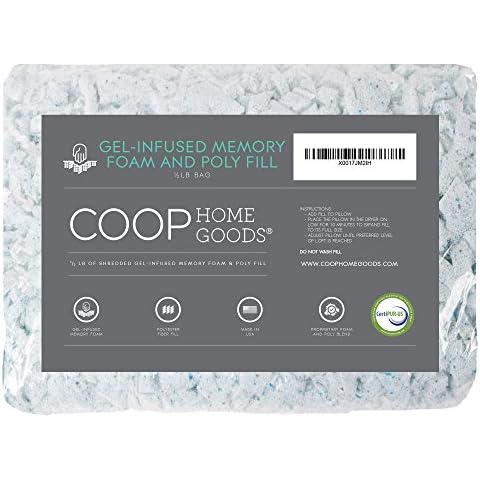 Coop Home Goods Adjustable Shredded Gel Memory Foam And Poly Fiber Fill - 1/2 Lb Refill Cover