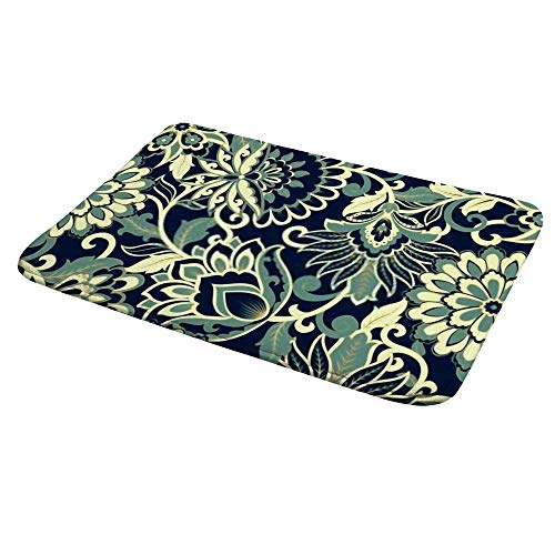 Tapis de bain antidérapant motif feuilles microfibre lavable machine - 5