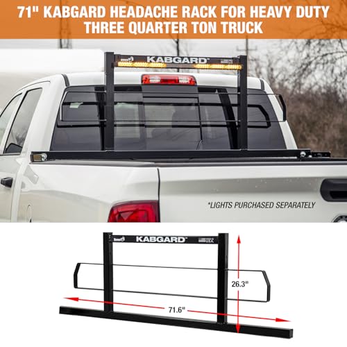 Image of Buyers Products, 851355, 71 inch Kabgard Heavy-Duty Steel Pickup Truck Headache Rack, Made in The USA, Cab Rack for Truck