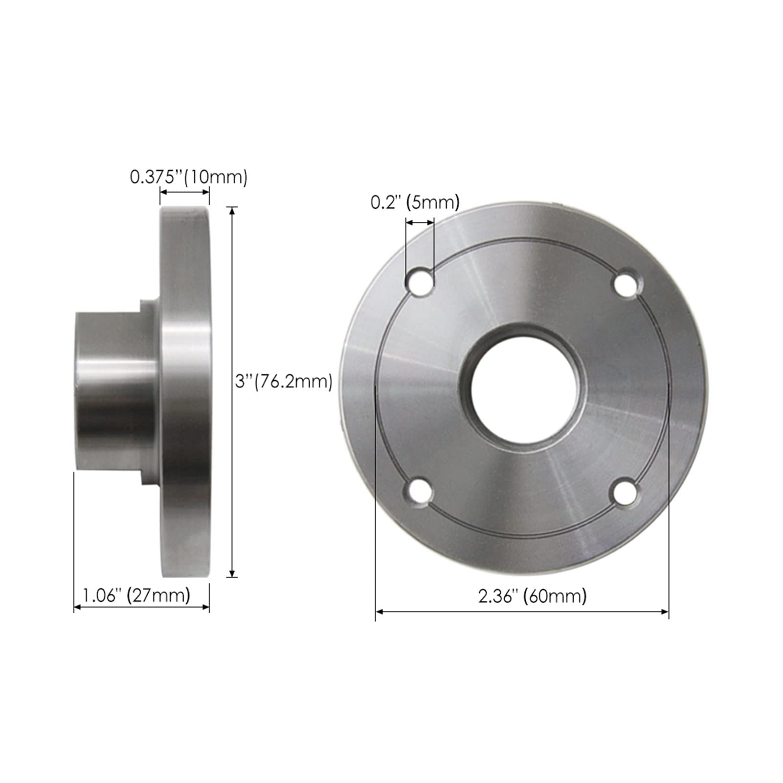 Placa Frontal de Torno de Madera,Plato de Torno, Placa Frontal de Torno de Madera de 3'', for Placa Frontal de Mandril de máquina de carpintería con Rosca M33 X 3,5(75mm 1Inchx8TPI)