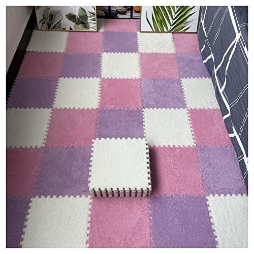 Dalles de moquette en mousse emboîtables et tapis en peluche doux pour le sol