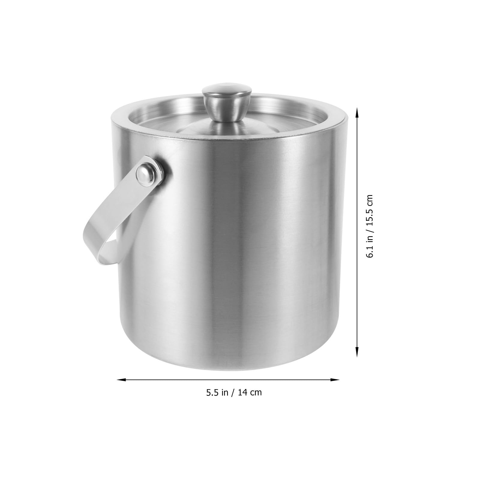 Seau à Glace de Bar Tonneau 1,6 L Acier Inoxydable Isolé