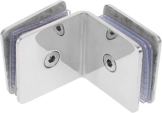 DOITOOL 90 Glass Clip Stainless Steel Shelves Cabinet Shelf Glass Holder Glass Shelving Glass Balustrade Clamps Cabinet Shelves Furniture Support Clips Glass Shelf Brackets Tea Table Clips