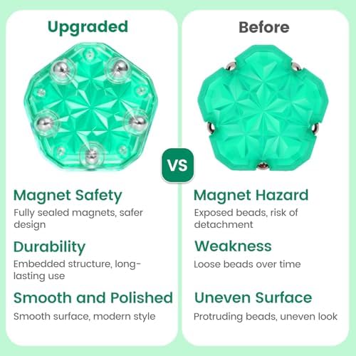 DYRDM Magnetic Fidget Sphere, Premium Magnetic Fidget Toy and Desk Toy for Stress Relief and Focus, Creative Geometric Desk Accessory for Adults and Office Relaxation Green - 1