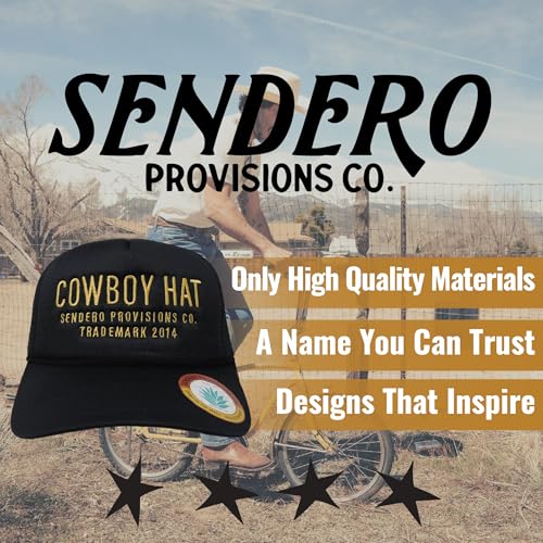 Image of Sendero Provisions Co. Cowboy Adjustable Snapback Foam Trucker Hat with Embroidered Design & Mesh Back for Breathability