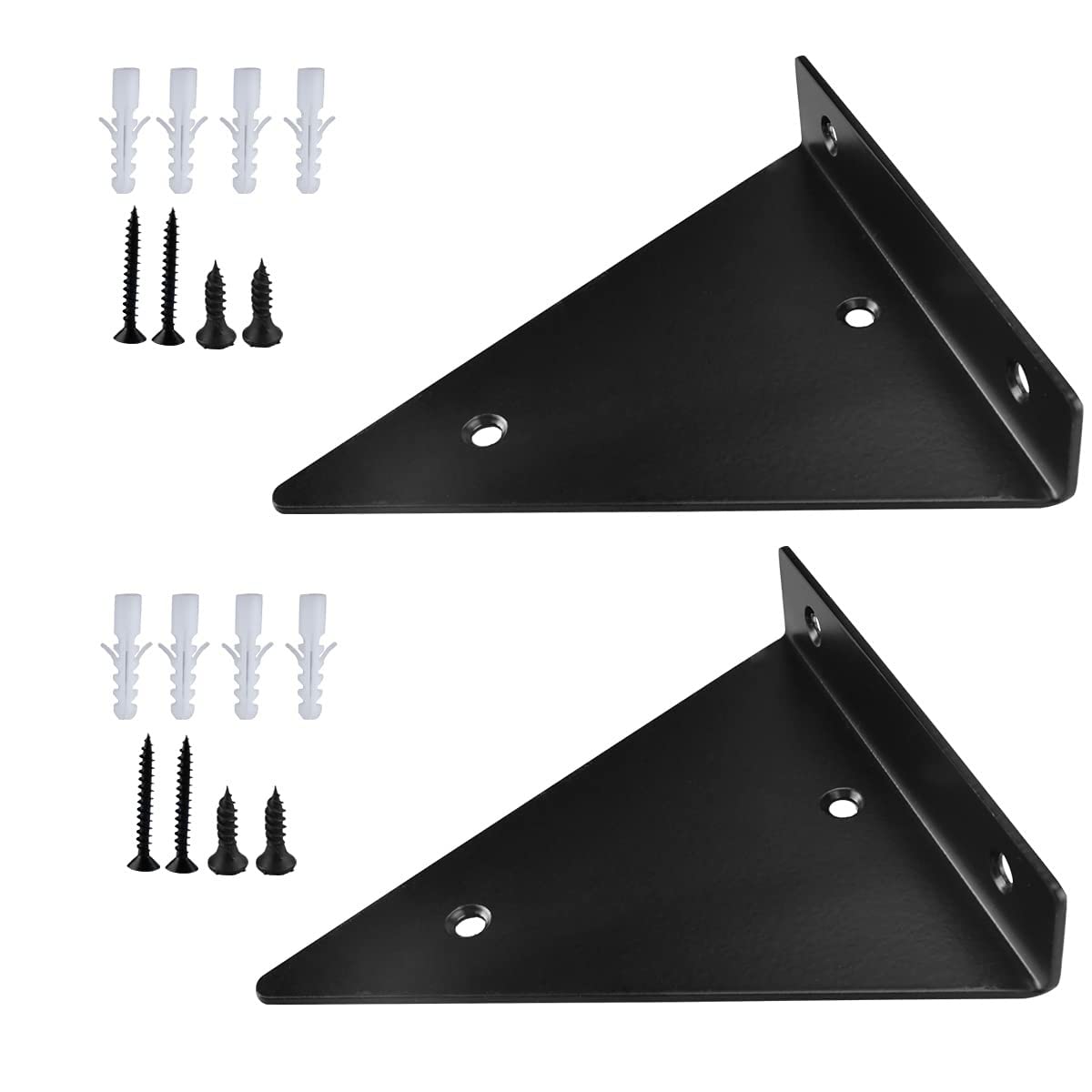 Soporte para Estante Armario Hierro Fundido Escuadras Soporte Baldas Triangular Soporte Estanteria Pared Flotante para Montaje En Pared Hogar Cocina Baños Capacidad Carga 45Kg 2PCS