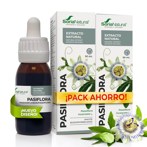 Soria Natural Passionsblumen-Extrakt, ruhiger Schlaf und tiefe Entspannung, natürliche Beruhigung, für ruhige Nächte, 2 x 50 ml