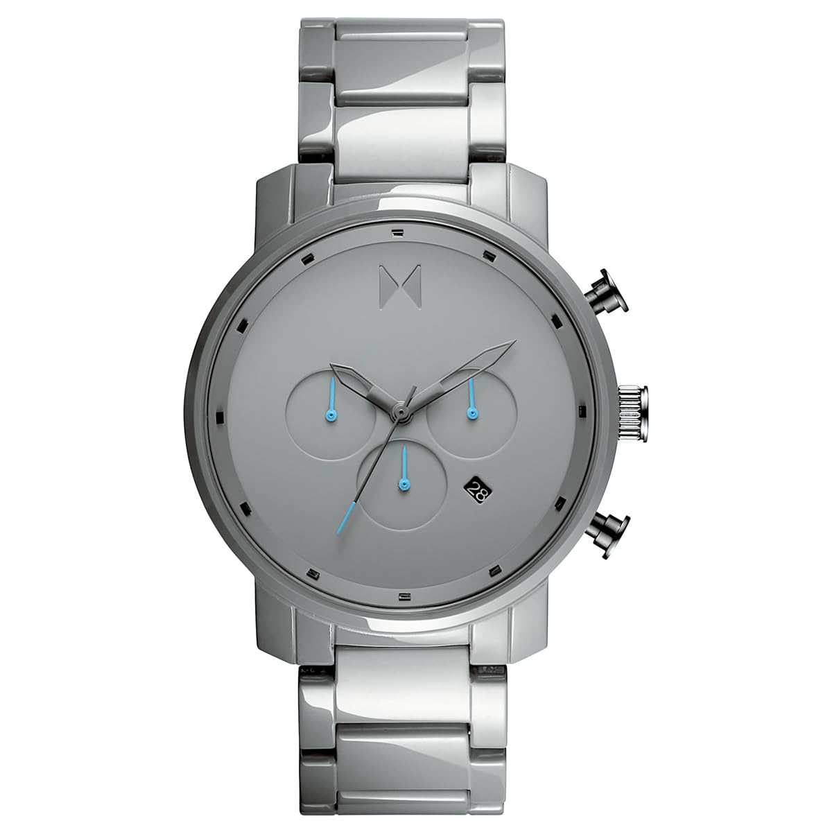 MVMT Chrono Ceramic Qtz Fashion Chrono Grey Round Dial Mens Analog Watch|Grey Ceramic Material|Gray Color Band - 28000284-D (B0C7KMKJ4Q) Amazon Price History, Amazon Price Tracker