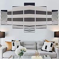 SIGNWIN 5 Panel Canvas Wall Art Modern Art Shapely Patterns Windows for Home Decorations Ready to Hang - 60
