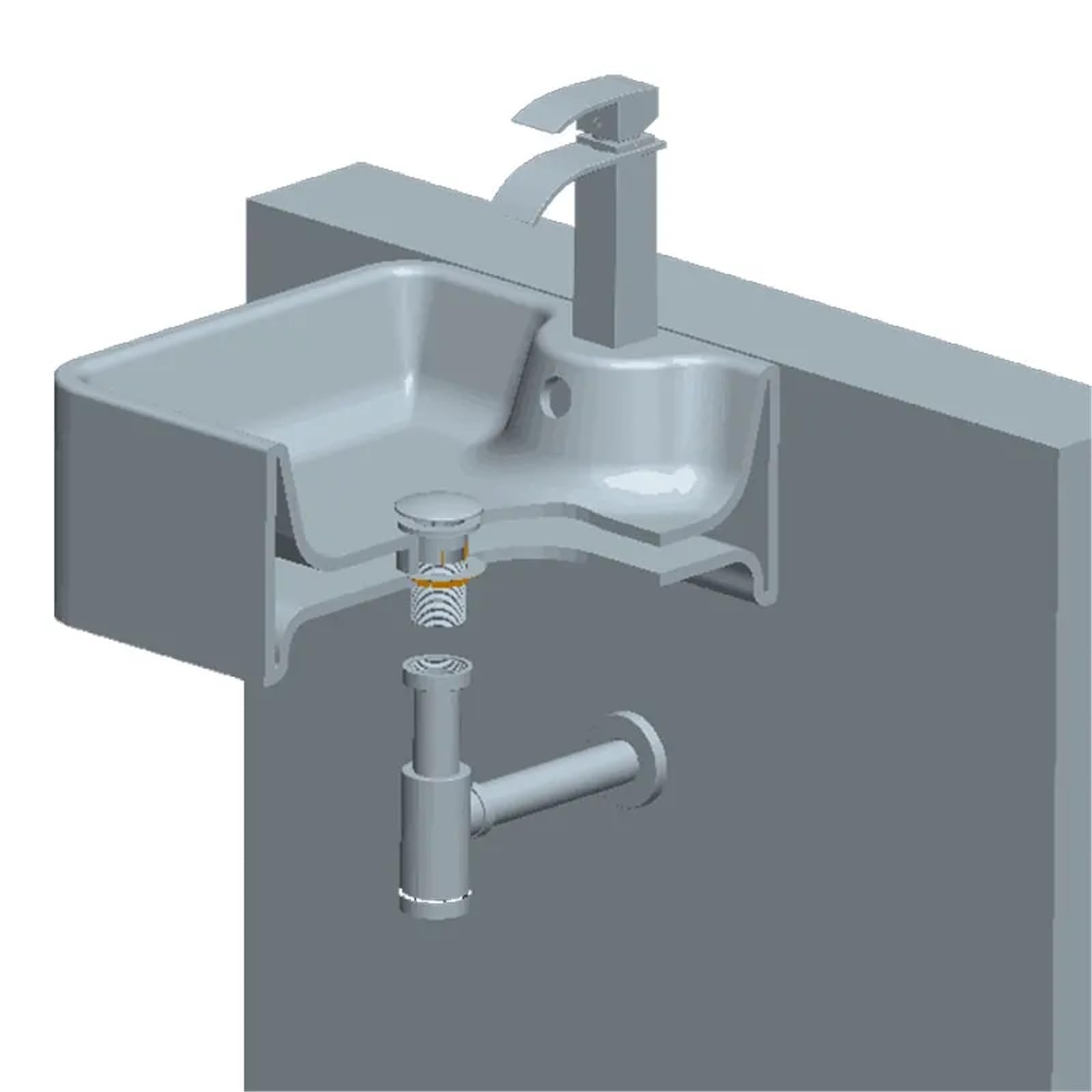 Tapón de drenaje emergente for lavabo baño con sifón y rebosadero, kit desagüe for fregadero Para Lavabo De Baño y Lavabo(With Overflow Drain)