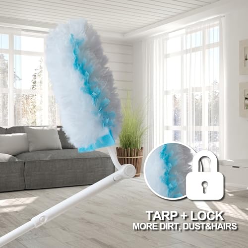 35 Duster Refills for Swiffer, Duster Refills Kit with & 2 Handle for Cleaning Home & Car, Heavy Duty Multi Surface for Office, Blinds, Ceiling Fans, Furniture by LANARP - Image 7