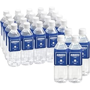 by Amazon 保存水 長期保存水 天然水 500ml×24本 5年保存可能 (製造から) 防災備蓄用 非常食 防災 非常用 災害時対策" 
