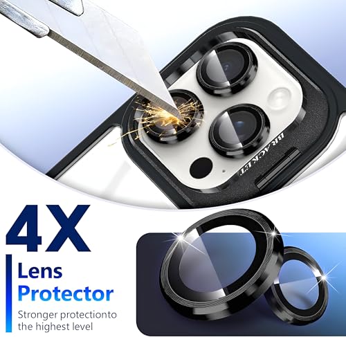 Image of Dsynk Gear Case Compatible with iPhone 15 Pro, Black | Magnetic Compatible with MagSafe | Built-in Stand & Camera Lens Protector | Anti-Yellowing & Scratch-Resistant Crystal Clear Back Cover