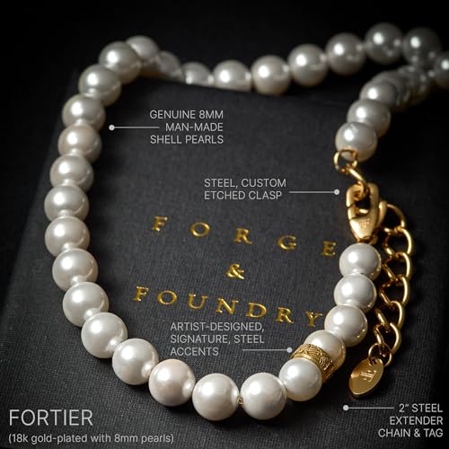 Forge & Foundry Men's 8mm Shell Pearl (Man-Made) Necklace