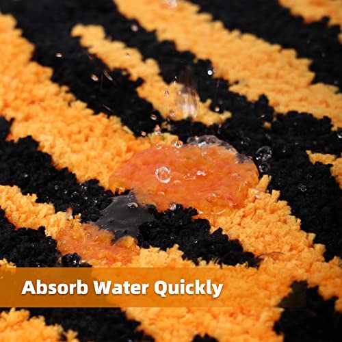 Panstar Tiger Bath Mat For Bathroom, Cute Orange Yellow Tiger Cartoon Bath Mats Non Slip Animal Shaped Absorbent Bathtub Rug Bathroom Plush Shower Rugs #TOP5