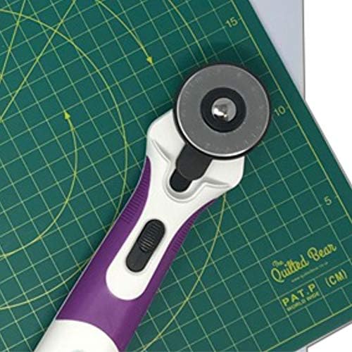 The Quilted Bear 360° Rotating & Lockable Self Healing Cutting Mat 12" x 12" with 45mm Rotary Cutter