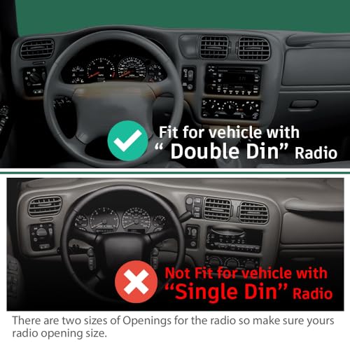 GRAND ORANGE Dashboard Radio Bezel Dash Cover Compatible with Chevy Blazer S10 Gmc Jimmy Sonoma 1998-2004/ Fit For Vehicle With Double Din Radio Dark Gray - Thumbnail 5