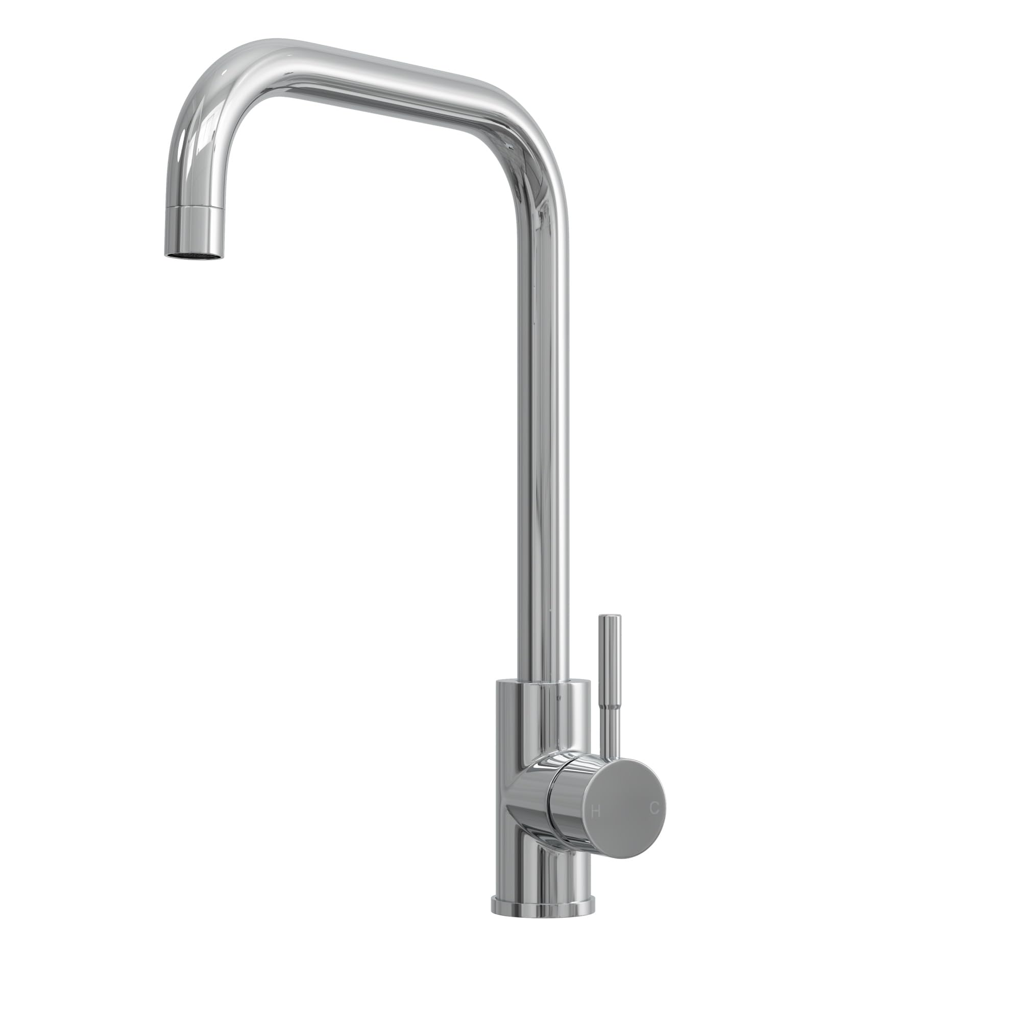 Liquida VT67CH Chrome Single Lever Square Neck Swivel Spout Kitchen Mixer Tap