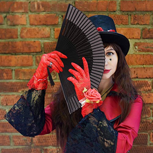 STOBOK Ventiladores de Dobramento de Mão Com Moldura de Bambu Ventiladores de Dobradura de Seda Vent