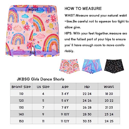 Jkbsg 3 Pack Girls Dance Shorts Gymnastics Athletic Short,Kids Safety Colorful Workout Clothes For Running,Bike,Sports(5-12T) #TOP1